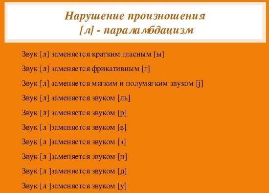 Виды параламбдацизма