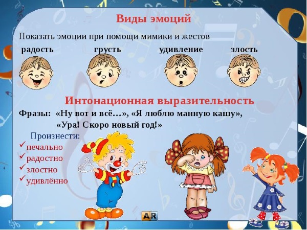 Упражнения на выработку интонационной выразительности