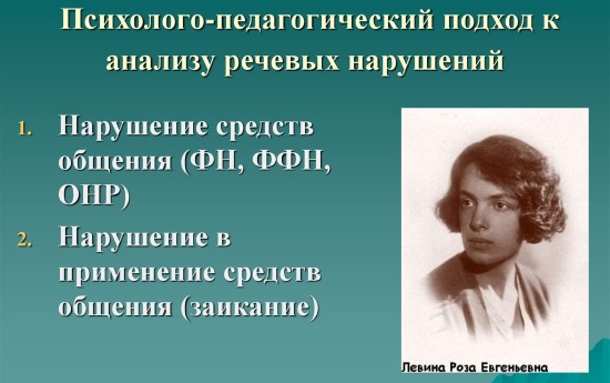 Психолого-педагогическая классификация речевых нарушений Р. Левиной