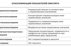 Классификация показателей эякулянта Классификация показателей эякулянта