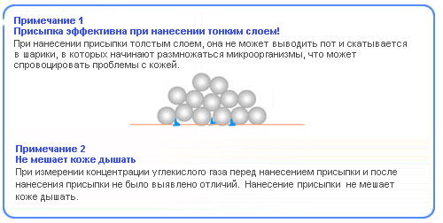Особенности присыпок Особенности присыпок