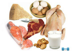 Продукты для набора веса: мясо, рыба, яйца, сыры, орехи, молочные продукты.