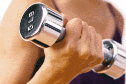 Упражнение с гантелями Упражнение с гантелями